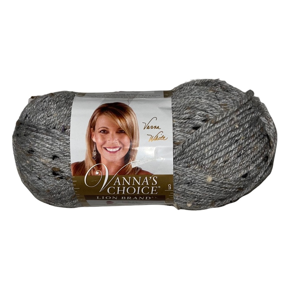 New NIP Lion Brand Vanna’s Choice Medium 4 Acrylic Grey Marble 145 Yards Yarn